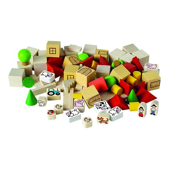 Detoa Drevená stavebnica Farma 100 dielov