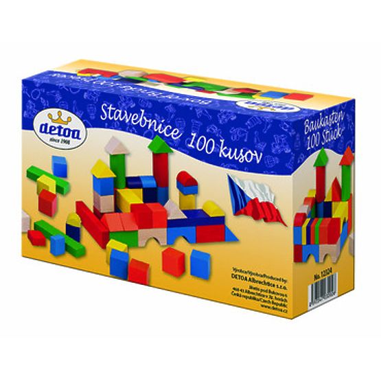 Detoa Drevená stavebnica kocky 100 ks