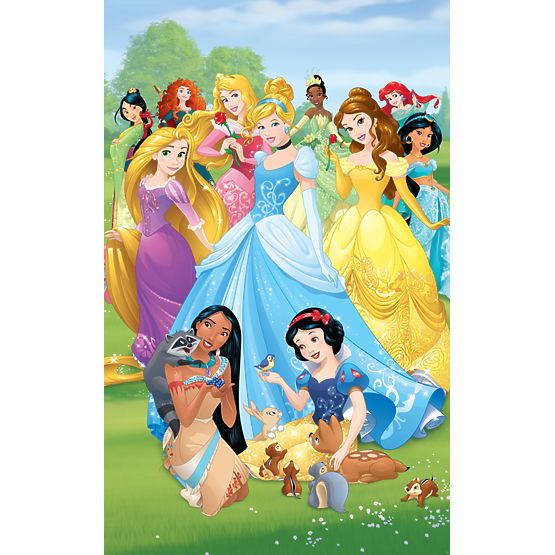 Detská 6-dielna tapeta - princezné na lúke