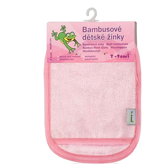 Detská bambusová kúpacia špongia - rukavice