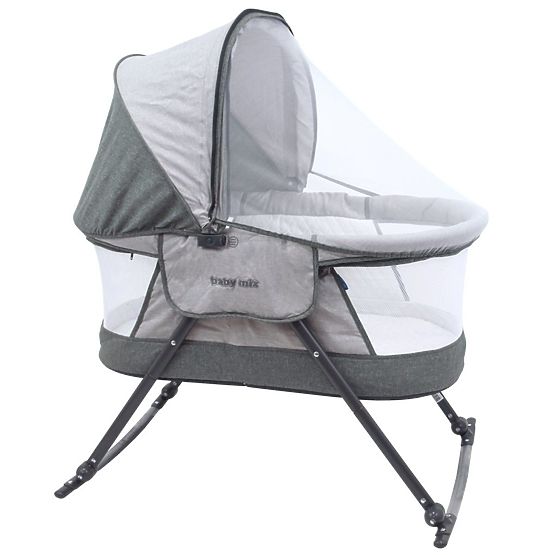 Detská cestovná kolíska postieľka Baby Mix grey Sivá