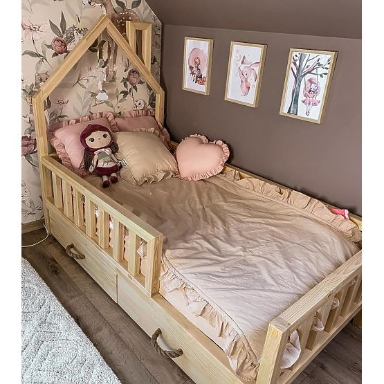 Detská domčeková posteľ SCANDI - prírodná