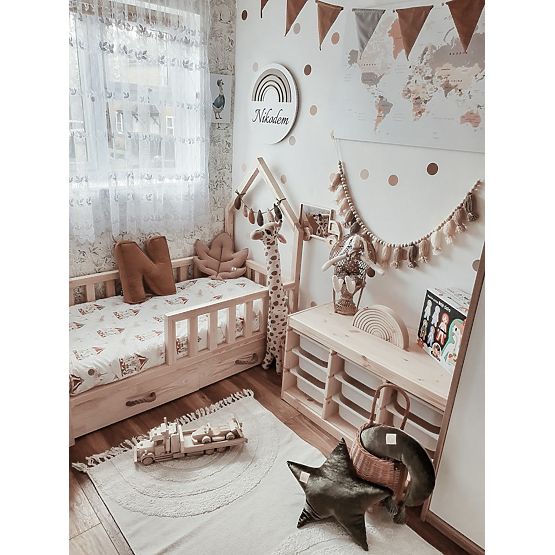 Detská domčeková posteľ SCANDI - prírodná