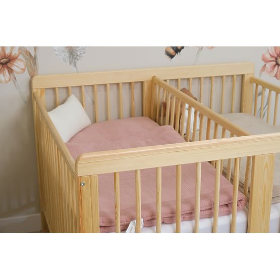 Detská drevená postieľka pre dvojčatá Ourbaby Twinny - prírodná