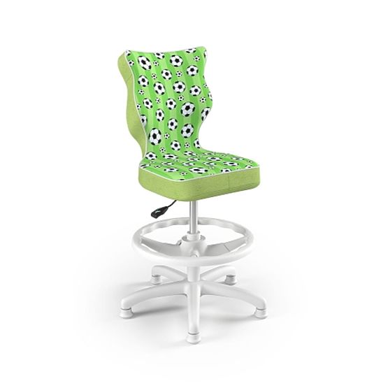 Detská ergonomická stolička k písaciemu stolu upravená na výšku 119-142 cm - futbalové lopty