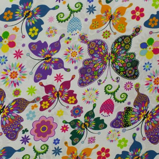 Detská ergonomická stolička k písaciemu stolu upravená na výšku 119-142 cm - motýle