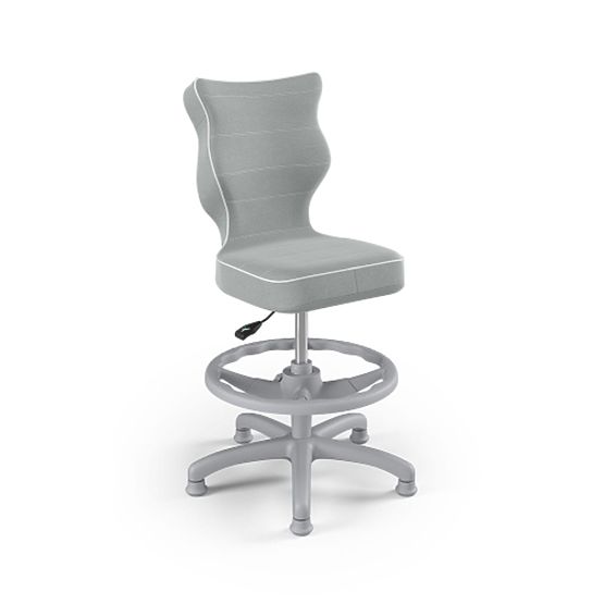 Detská ergonomická stolička k písaciemu stolu upravená na výšku 119-142 cm - sivá