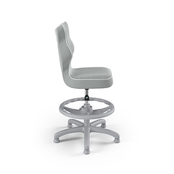 Detská ergonomická stolička k písaciemu stolu upravená na výšku 119-142 cm - sivá
