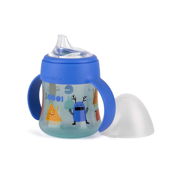 Detská fľaša s uškami Suavinex BOOOM - modrá 150 ml