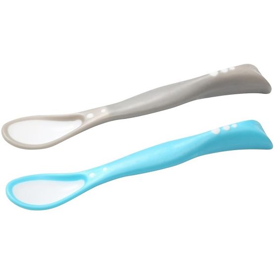 Detská flexibilná lyžička Baby Ono 2ks sivá, tyrkysová Podľa obrázku