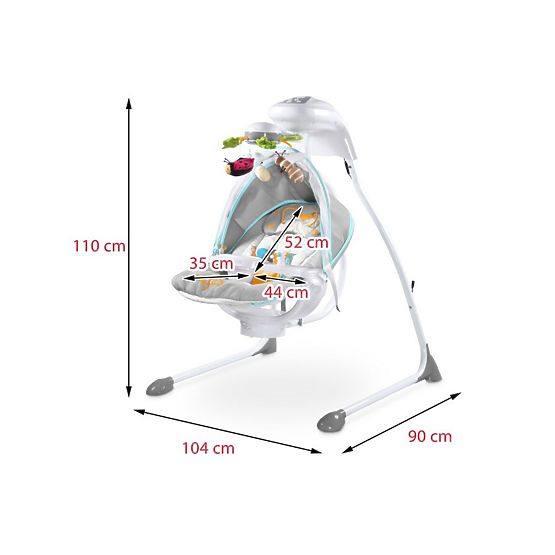 Detská hojdačka CARETERO Bugies grey Sivá