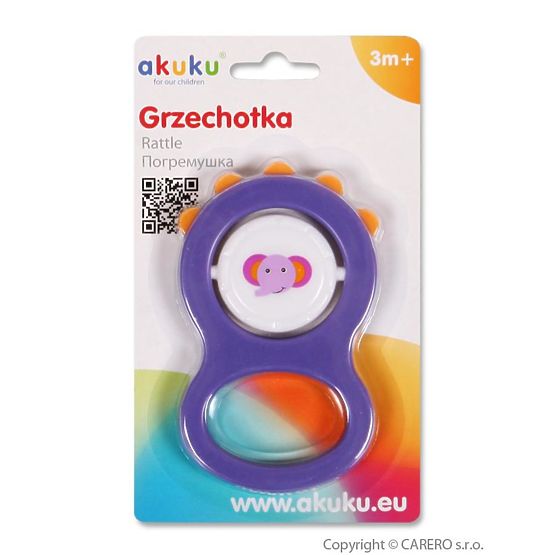 Detská hrkálka Akuku fialová