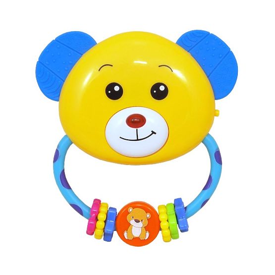 Detská hrkálka s melódiou Baby Mix medvedík Žltá