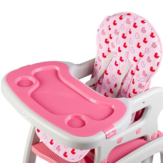 Detská jedálenská stolička 2v1 - ružová