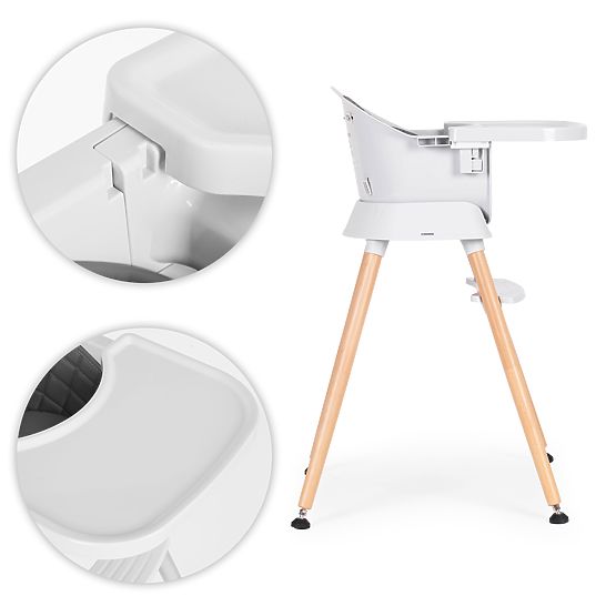 Detská jedálenská stolička 6v1 s prešívaným poťahom a sivým táckom ECOTOYS