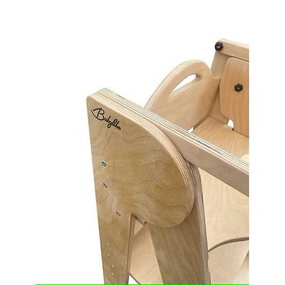 Detská jedálenská stolička a učebná veža 2v1 - prírodná