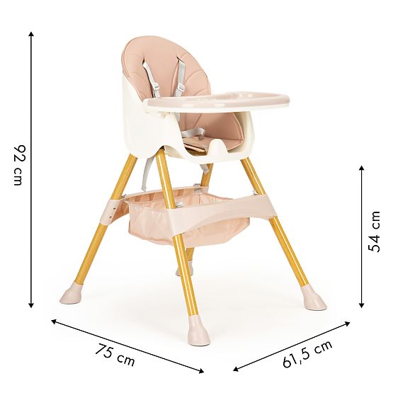 Detská jedálenská stolička vysoká 2v1 ECOTOYS