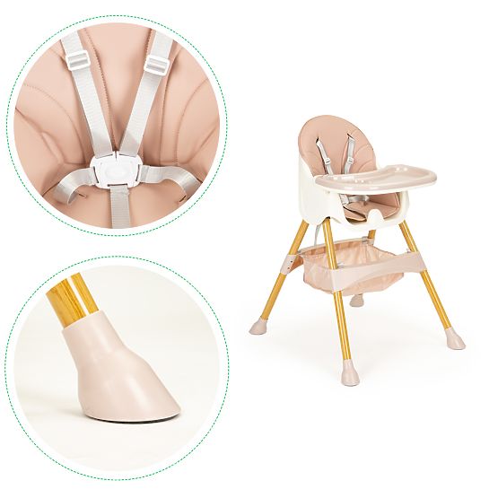 Detská jedálenská stolička vysoká 2v1 ECOTOYS