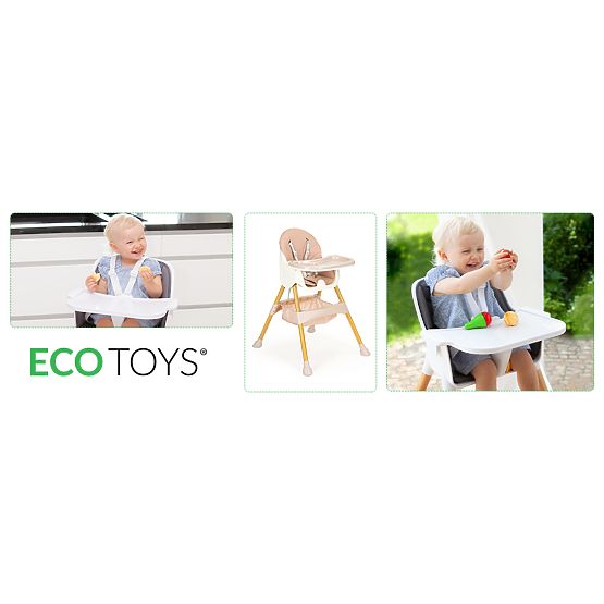 Detská jedálenská stolička vysoká 2v1 ECOTOYS