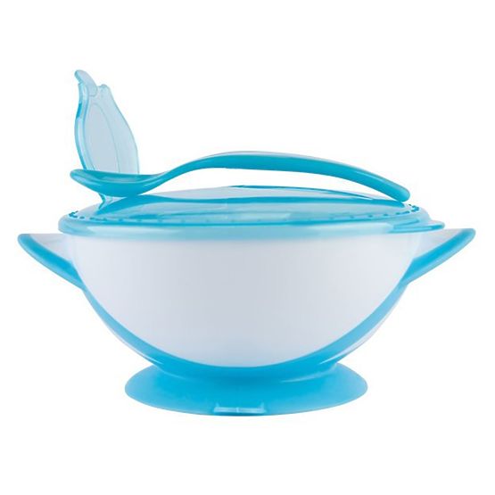 Detská miska s prísavkou a lyžičkou Baby Ono tyrkysová