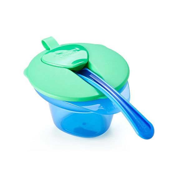 Detská miska s trojuholníkovým dnom a lyžičkou Tommee Tippee zelená