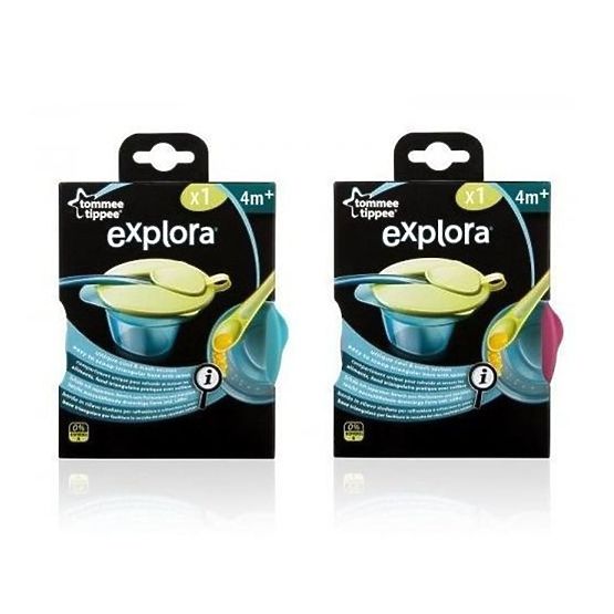 Detská miska s trojuholníkovým dnom a lyžičkou Tommee Tippee zelená