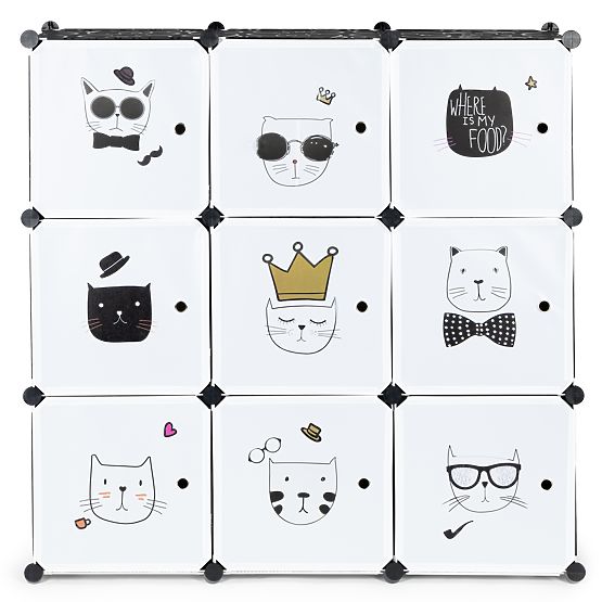 Detská modulárna skriňa s regálmi 9 políc detská