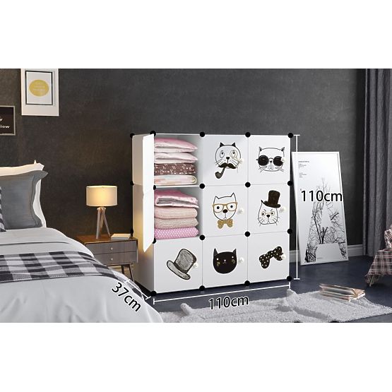 Detská modulárna skrinka regál pre deti 9x - mačky