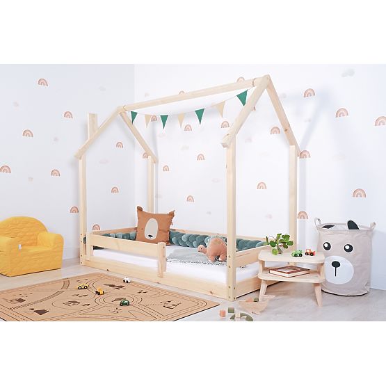 Detská Montessori posteľ domček Chimney- prírodná