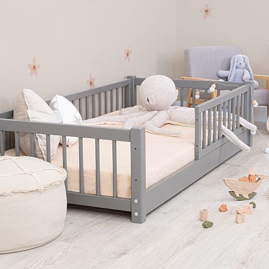 Detská nízka posteľ Montessori Ourbaby - sivá