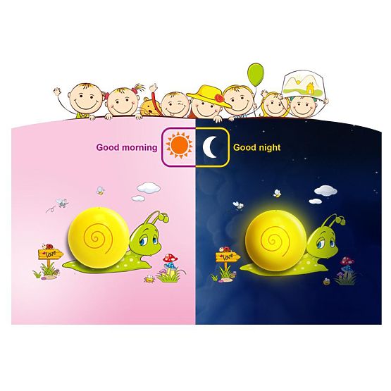 Detská nočná lampa s nálepkou - slimáčik