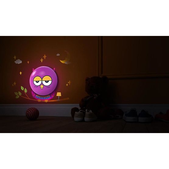 Detská nočná lampa s nálepkou - sovička