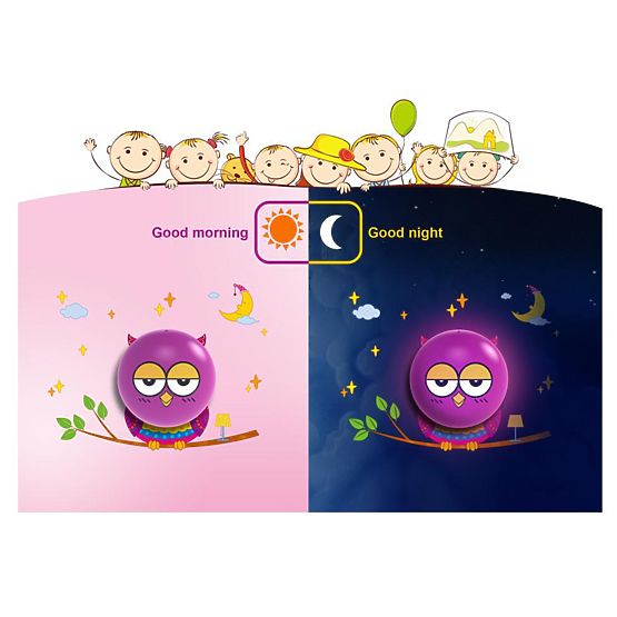 Detská nočná lampa s nálepkou - sovička