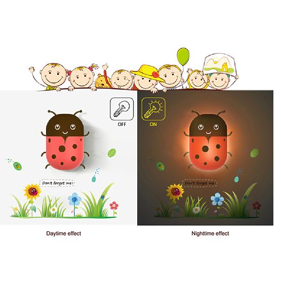 Detská nočná LED lampa - lienka