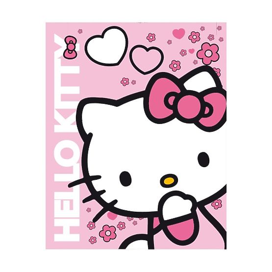 Detská obojstranná auto deka Hello Kitty 120x150 cm Ružová