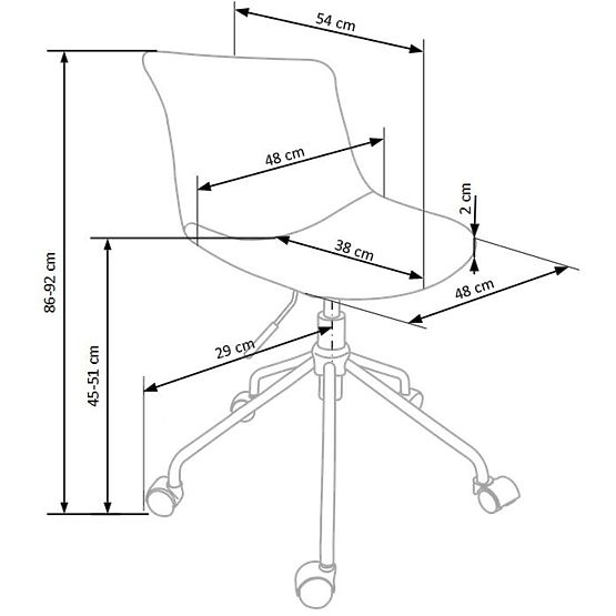 Detská otočná stolička Doblo sivá