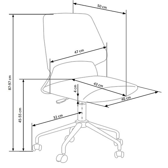 Detská otočná stolička Skate ružová