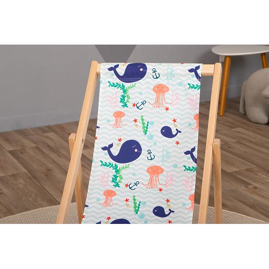 Detská plážové lehátko Veľryby a medúzy