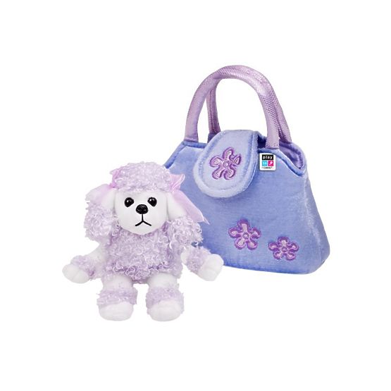 Detská plyšová hračka PlayTo Psík v kabelke fialová