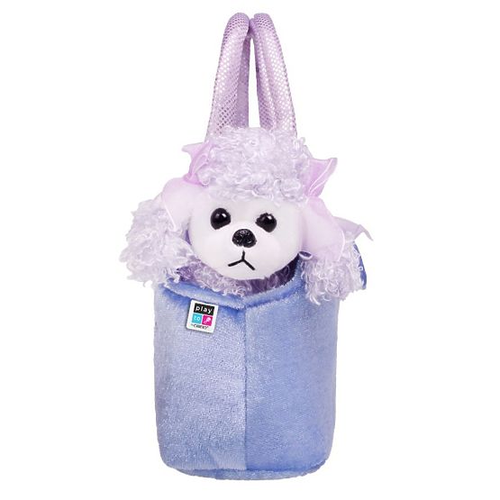 Detská plyšová hračka PlayTo Psík v kabelke fialová