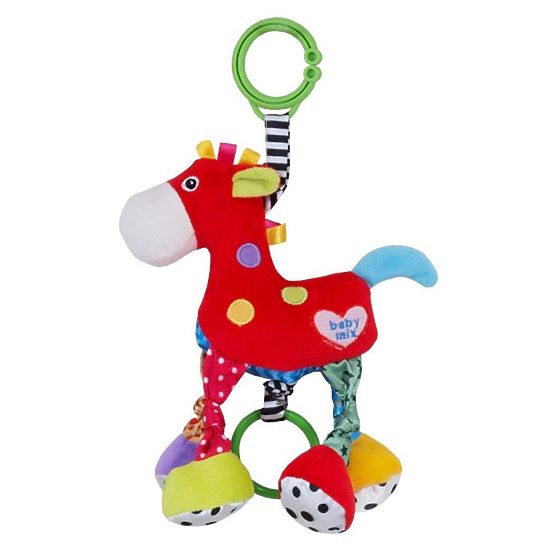 Detská plyšová hračka s vibráciou Baby Mix Koník Červená