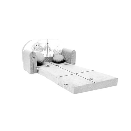 Detská pohovka zajačikovia - zeleno-fialová