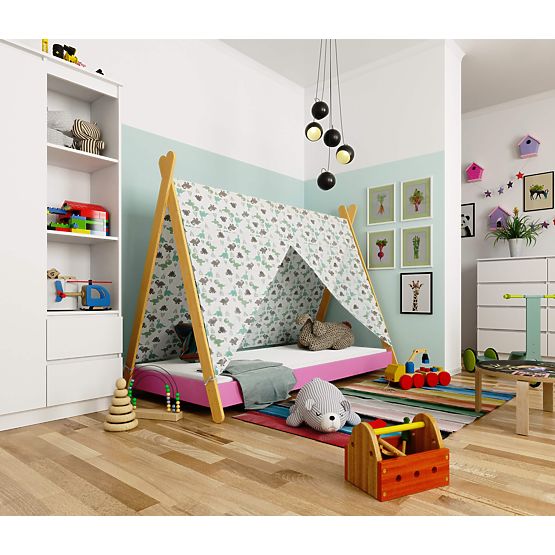 Detská posteľ 180x80 GEM s matracom ružová