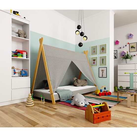 Detská posteľ 180x80 GEM s matracom sivá