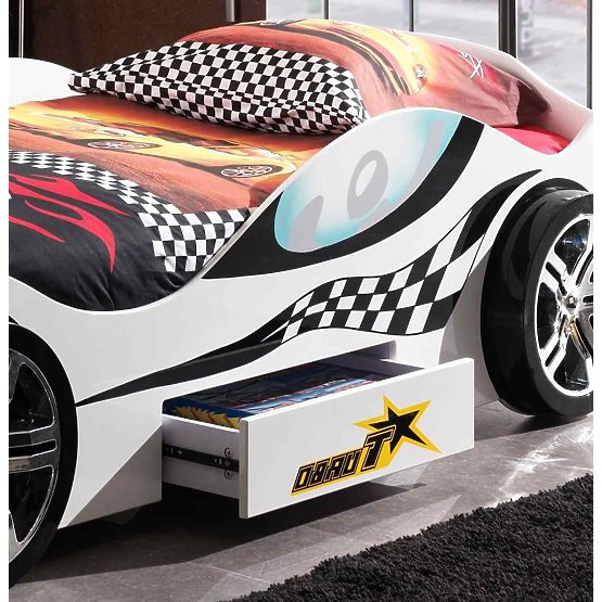 Detská posteľ auto Turbo Racing - biela