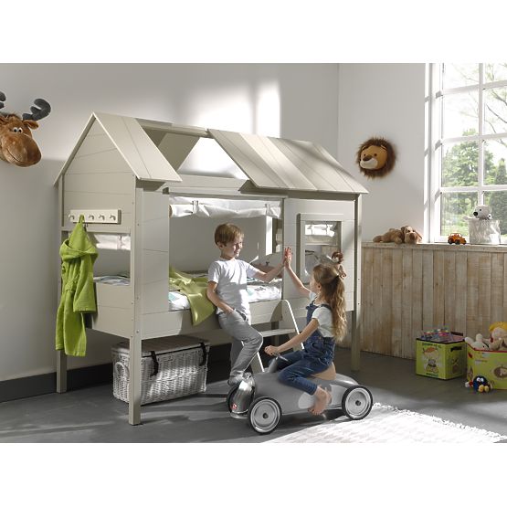 Detská posteľ domček Charlotte - krémová