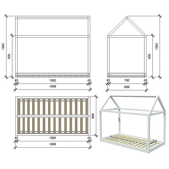 Detská posteľ - domček - rôzne farby