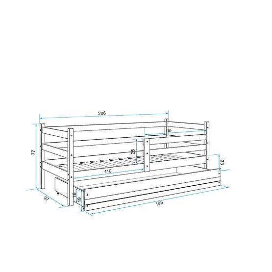 Detská posteľ Erik - prírodná-biela