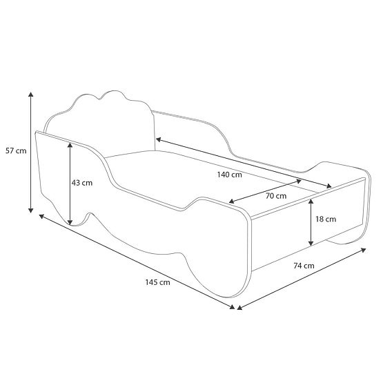 Detská posteľ Kočiar 140x70 s matracom