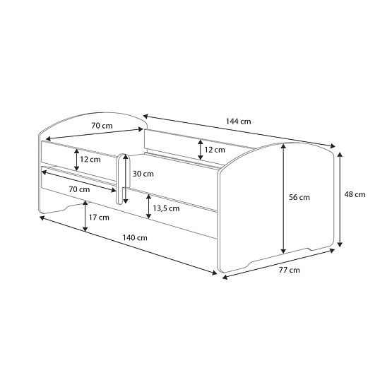 Detská posteľ MAX s bariérou 140x70